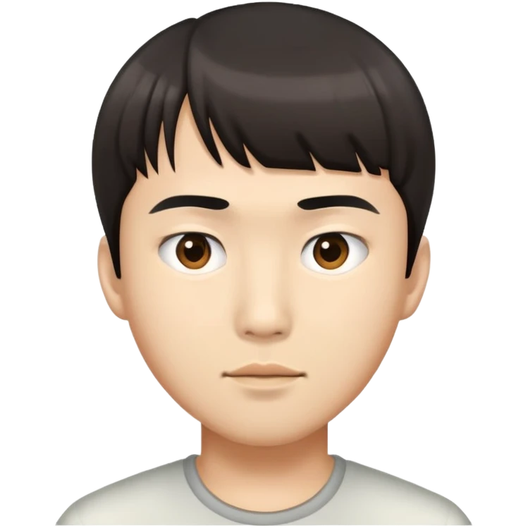 asian with two bangs a guy with big forehead emoji