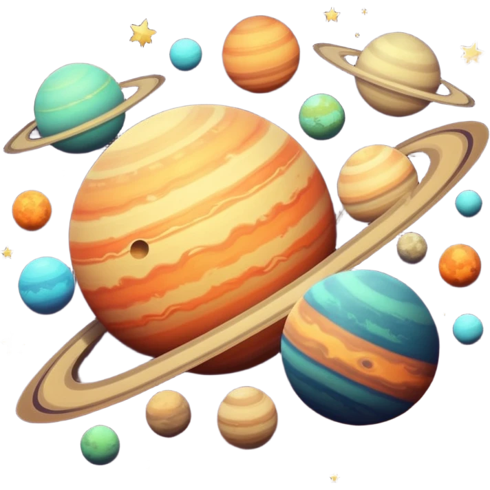 Vintage Planets comet streak motion blur emoji