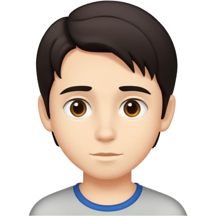 Boy with middle part dark hair  emoji