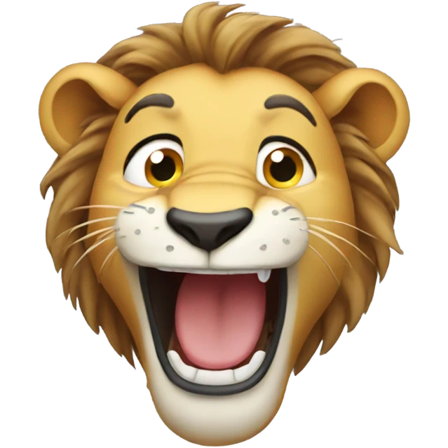 Lion laughing with tears in his eyes emoji