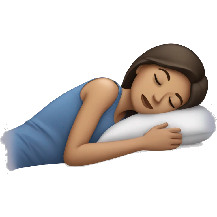 sleeping woman brunette with zzz emoji
