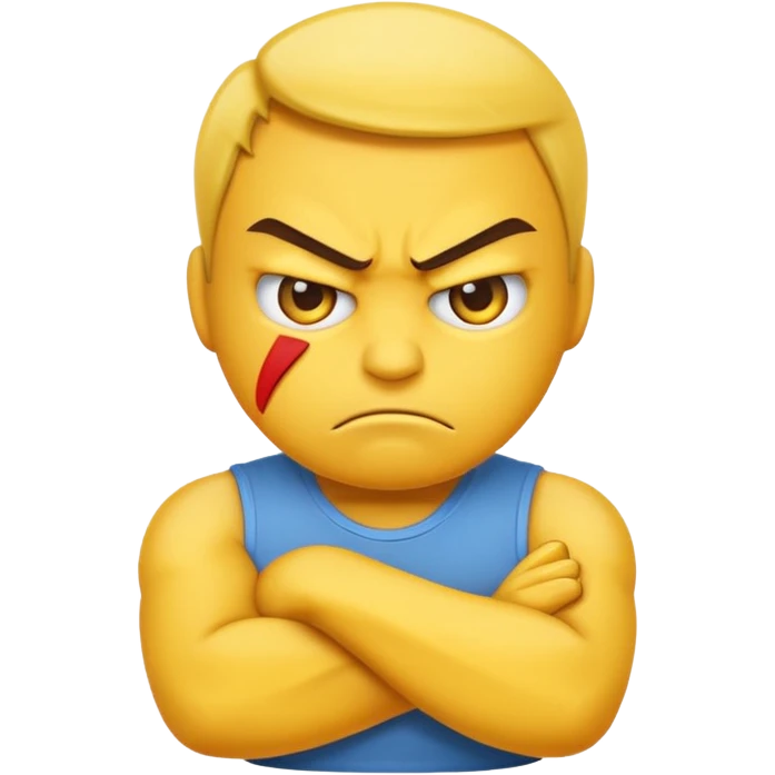 Emoji enojado con los brazos cruzados  emoji