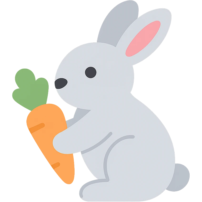rabbit holding a carrot emoji