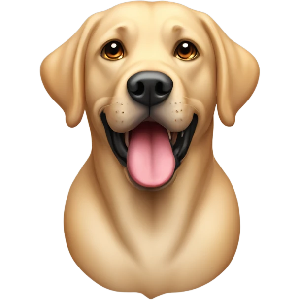 Labrador hellbraun mit grossem Stock emoji