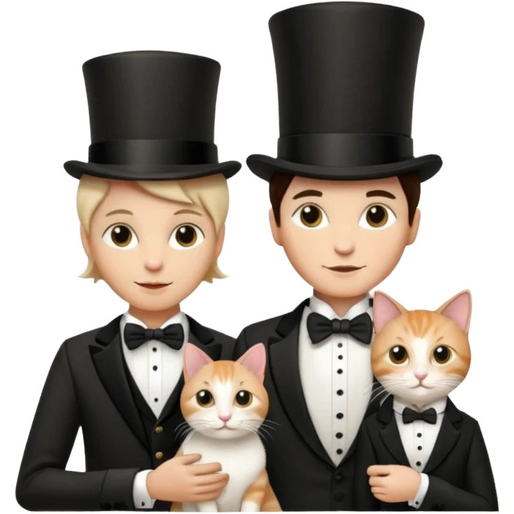 magician couple and their pet cat emoji