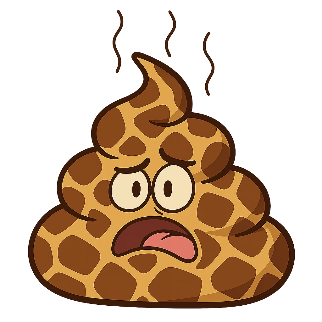 poo with giraffe pattern emoji