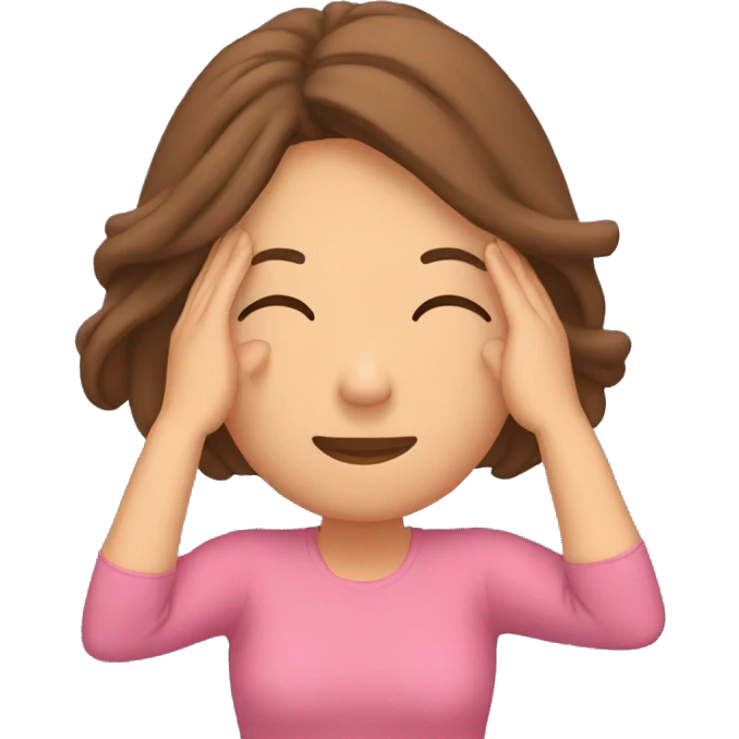 sweatdrop relieved wiping forehead with one hand woman with brown medium hair  emoji