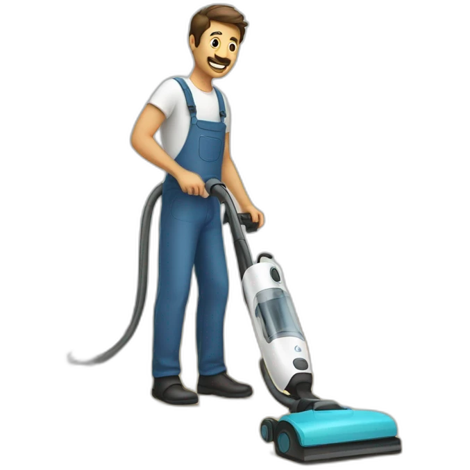 Man using vacuum cleaner emoji