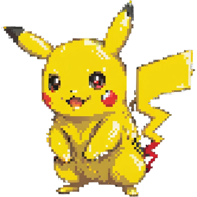 Pikachu, yellow electric pokemon with red cheeks emoji