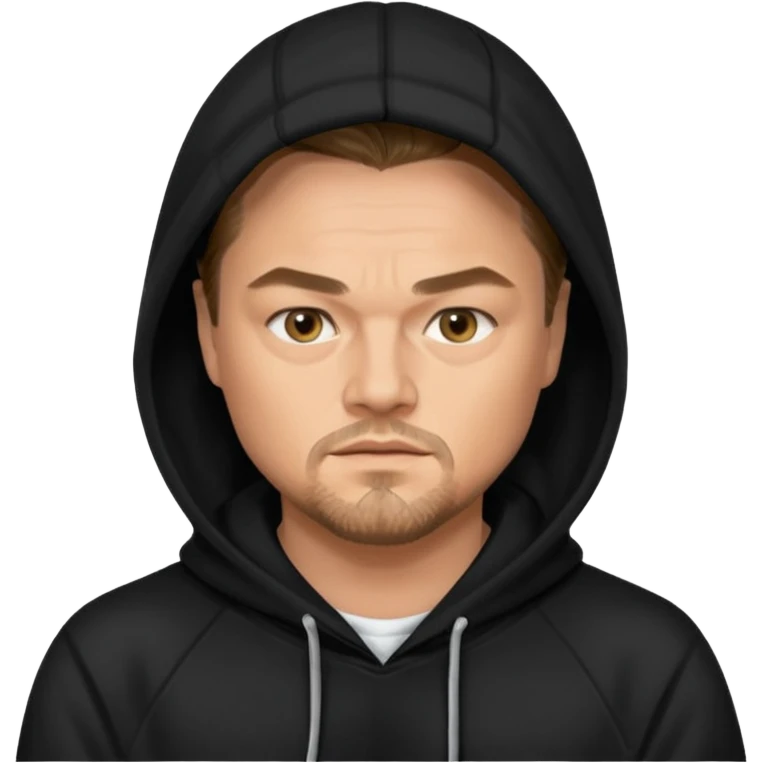 leonardo di caprio wears black hoodie emoji