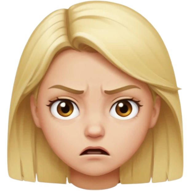 fai una ragazza bionda visibilmente offesa ed arrabbiata che guarda da un’altra parte  emoji