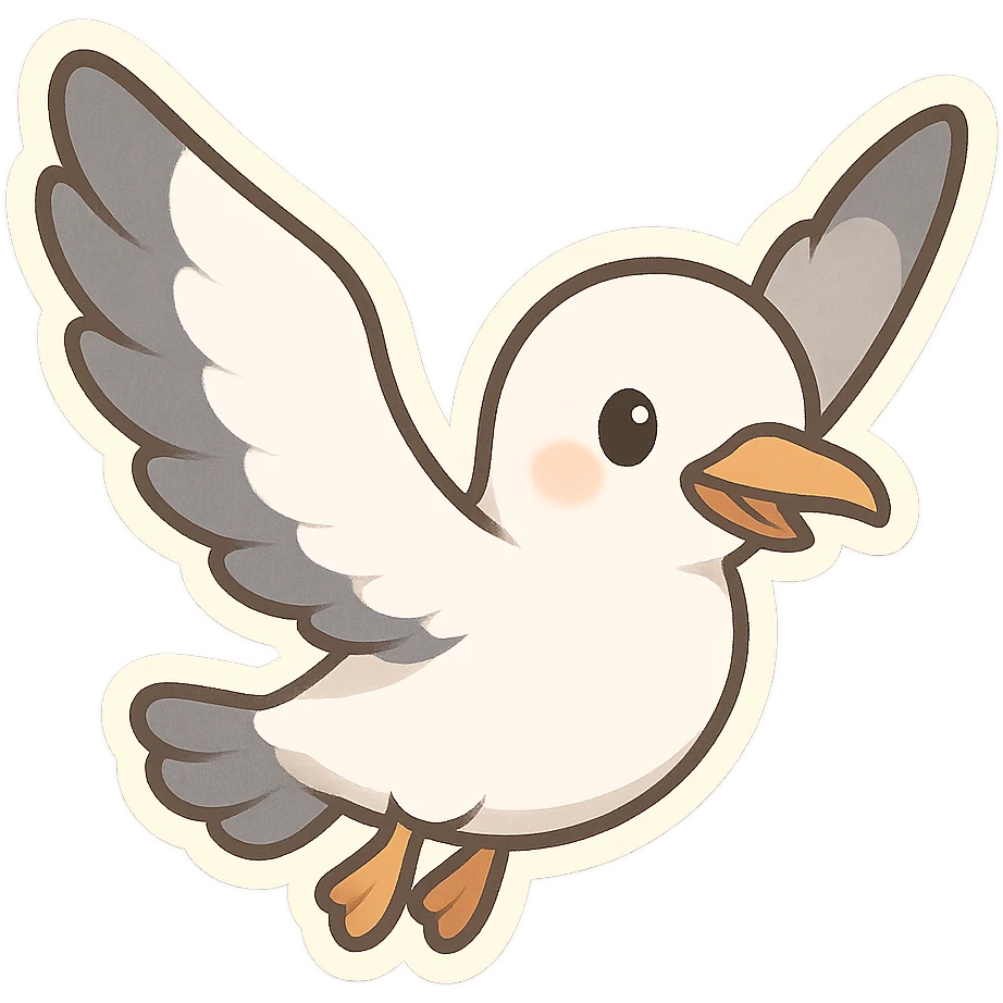 一只飞翔的海鸥 emoji