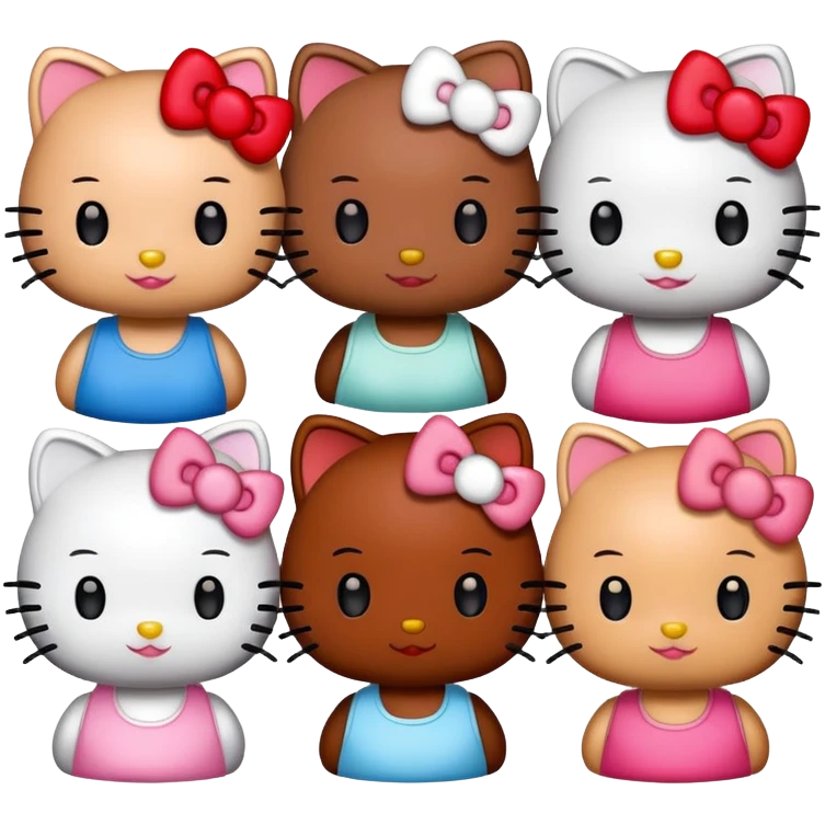 pls create hello kitty with different skin tones emoji
