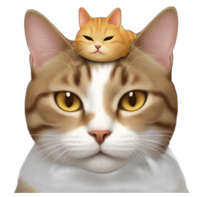 cat sleeping on owners head emoji