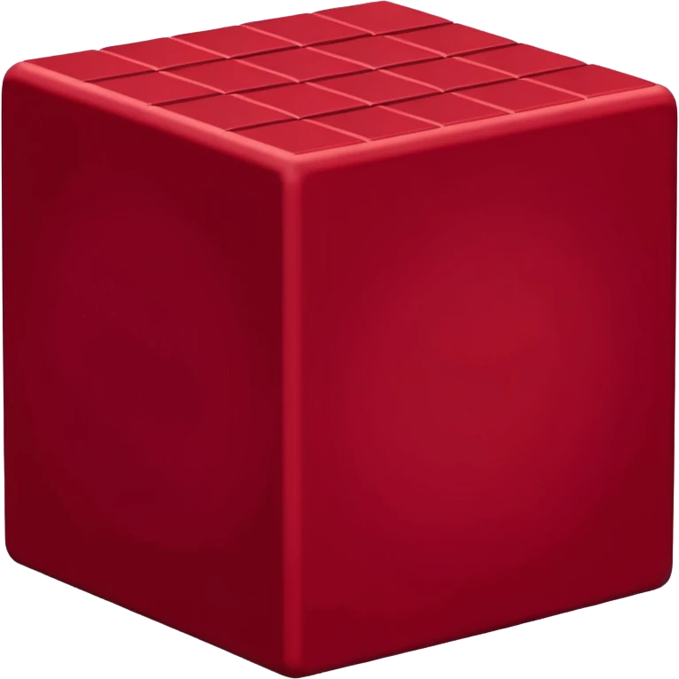 A cube made of a one thousand dark red cubes  emoji