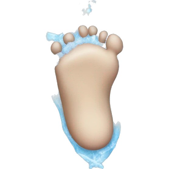 A human foot frozen emoji