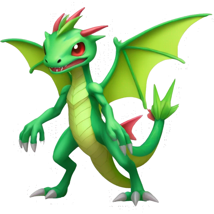 Full body sharp edgy shiny punk colorful Fairy-Flygon-Scyther-grovyle emoji