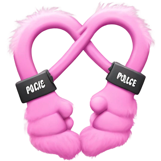 fluffy pink police handcuffs  emoji