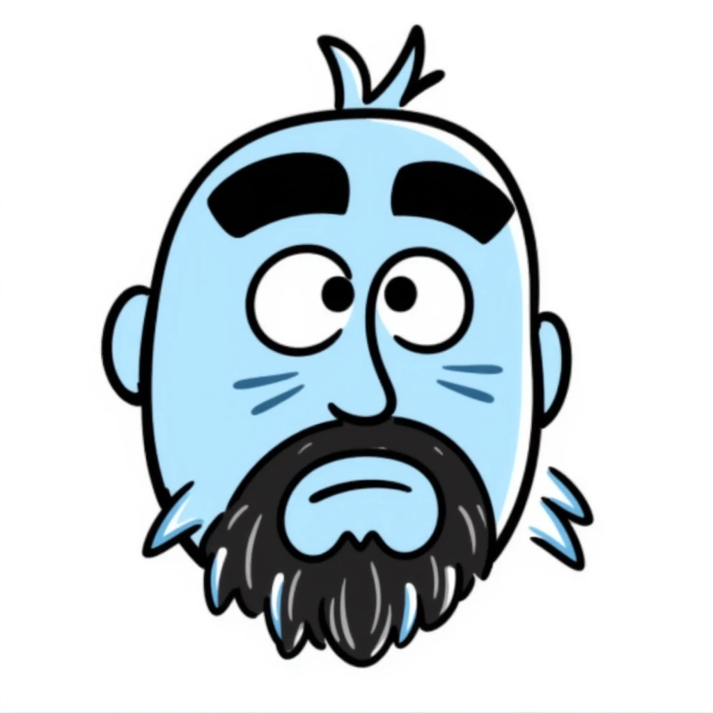 Hand-drawn blue face with exaggerated shivering, icicles, and visible cold breath emoji