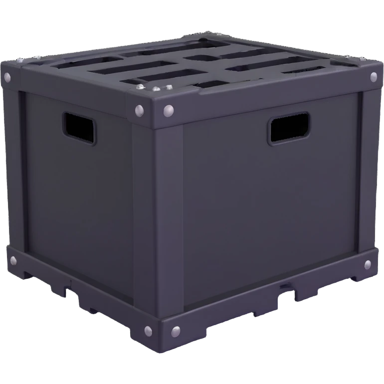 industrial crate, heavy metal with bolts and vents emoji