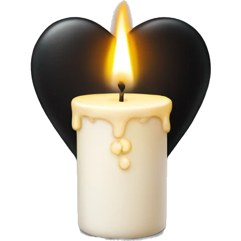 candle in a black heart emoji