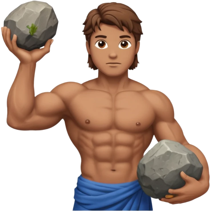 Atlas the greek god with a A big rock and shirt Without a hole WITH BROWN HAIR emoji