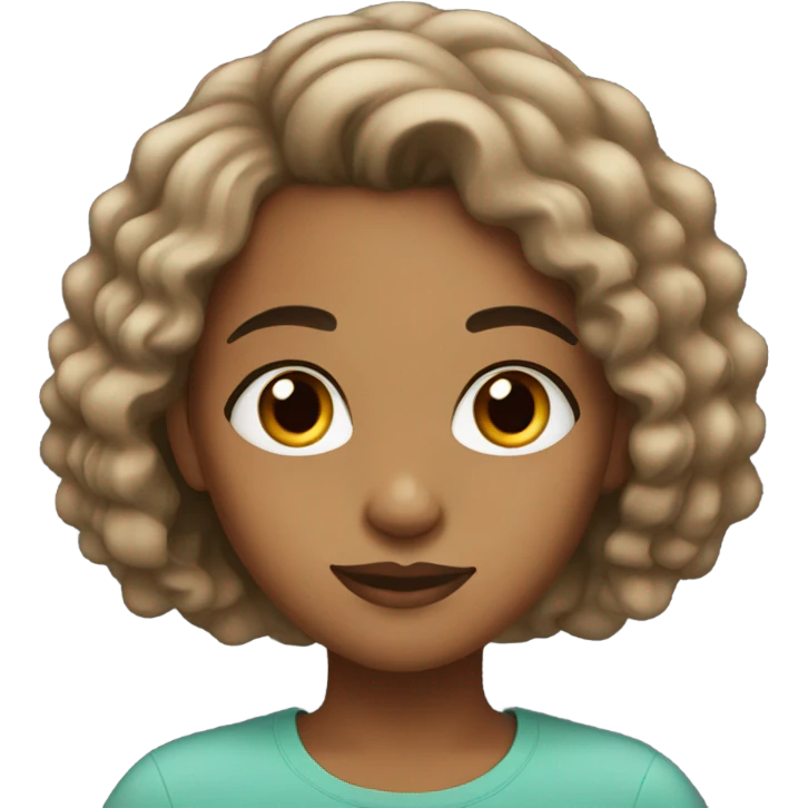mixed girl with big brown eyes  emoji