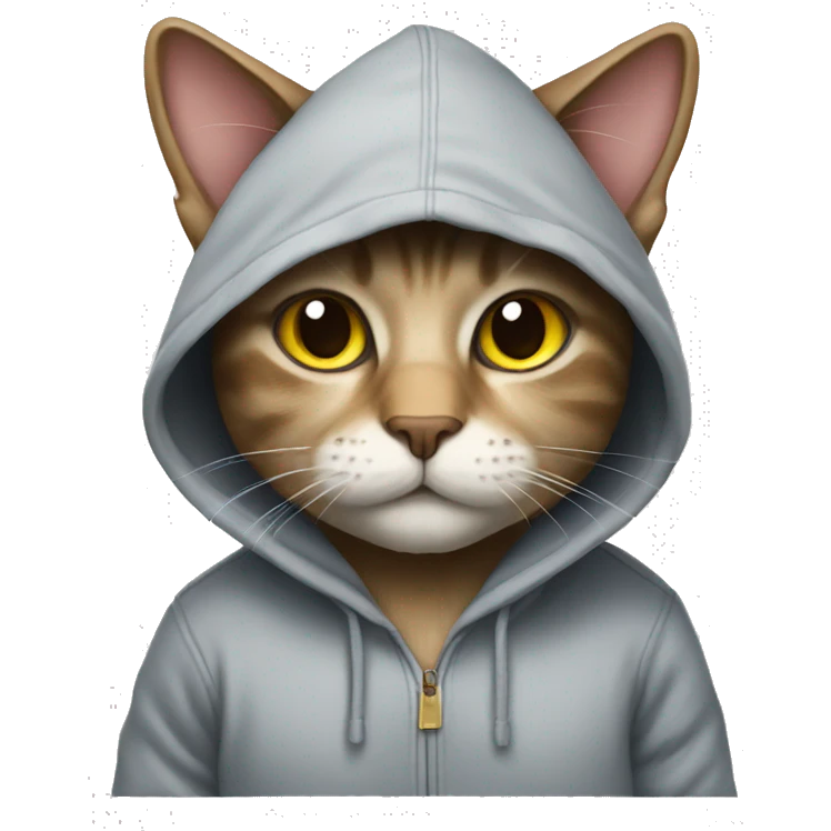 Cat wearing a hoodie emoji