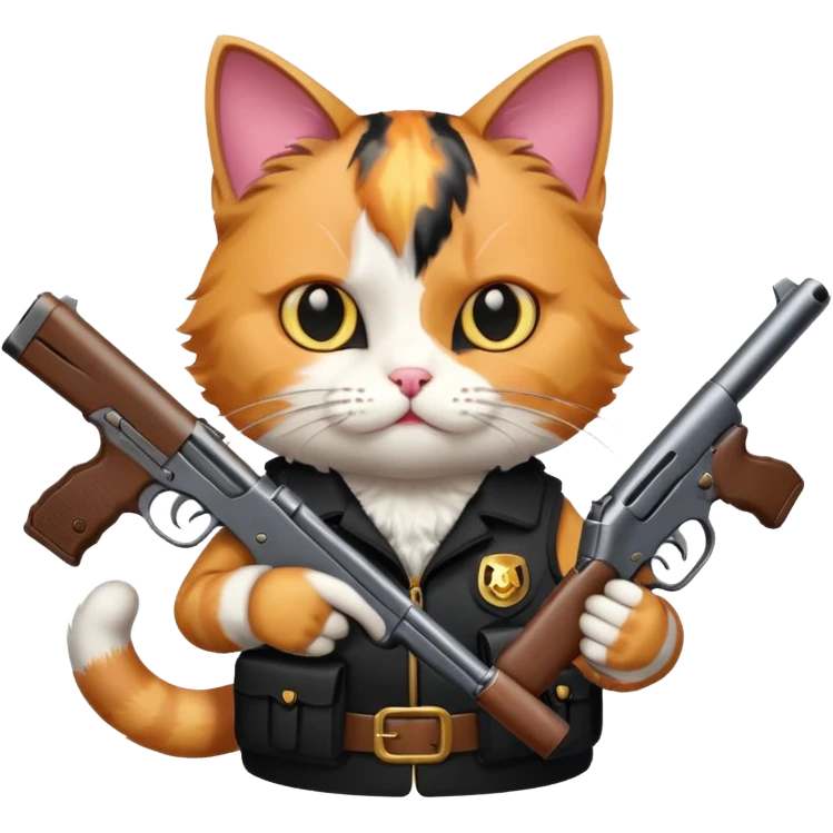 Cat with a gun emoji
