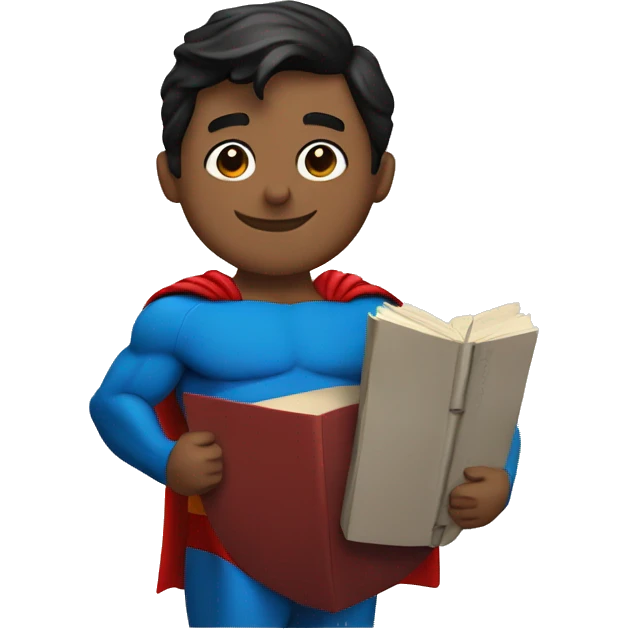 
superman holding a book emoji