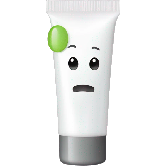 tiny facial exfoliant bottle with label emoji