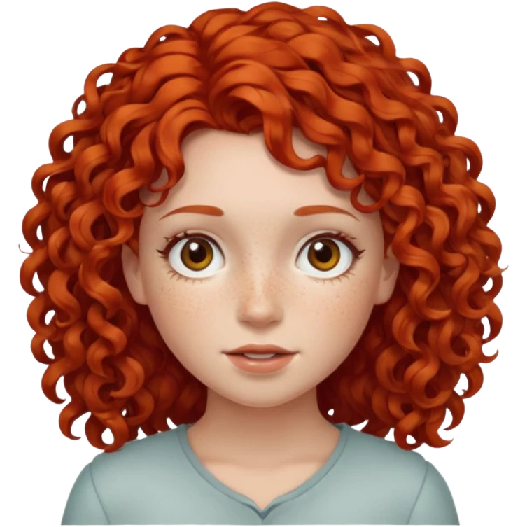 kıvırcık kızıl saçlı kız emoji
