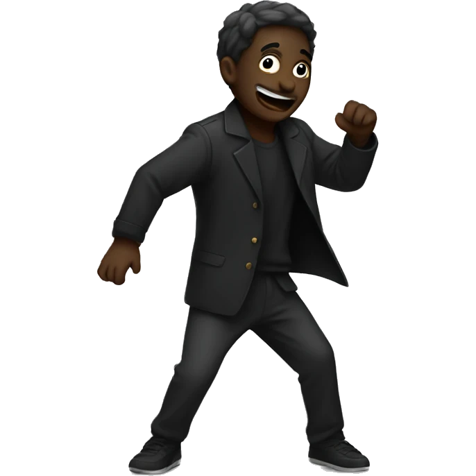 Dark person dancing emoji