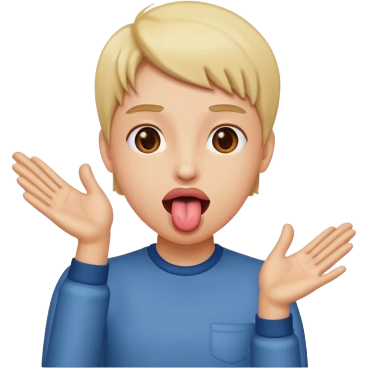 tongue out with hands to the side  emoji