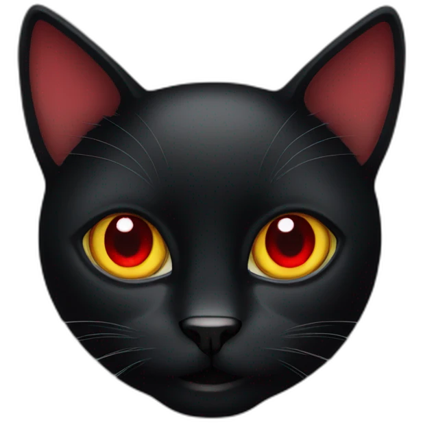 Black cat with red eyes emoji