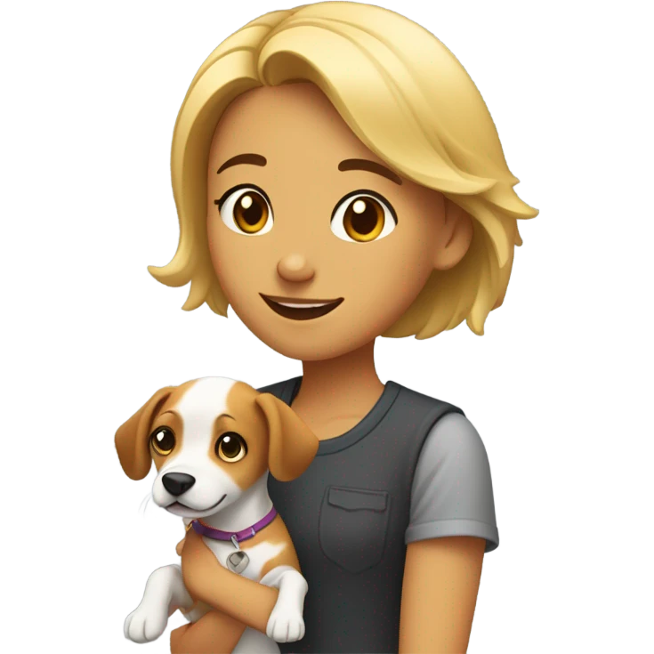 Lesbian girl with dog emoji