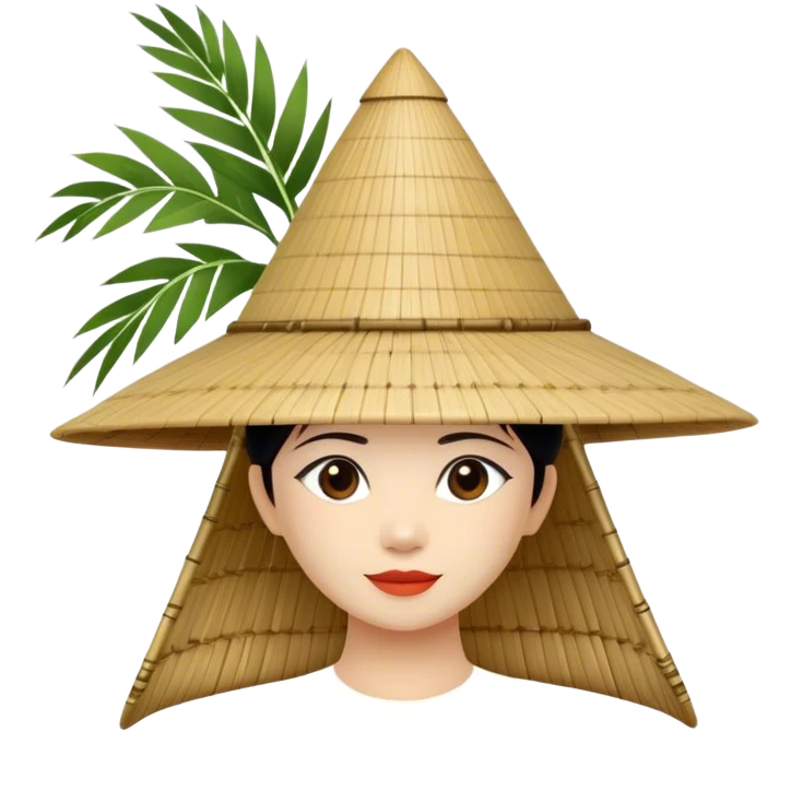 ​Cinematic Realistic Traditional Vietnamese Nón Lá, depicted as a delicately crafted conical hat made of bamboo and palm leaves with subtle texture and natural wear, evoking authentic cultural heritage, please show the hat only emoji