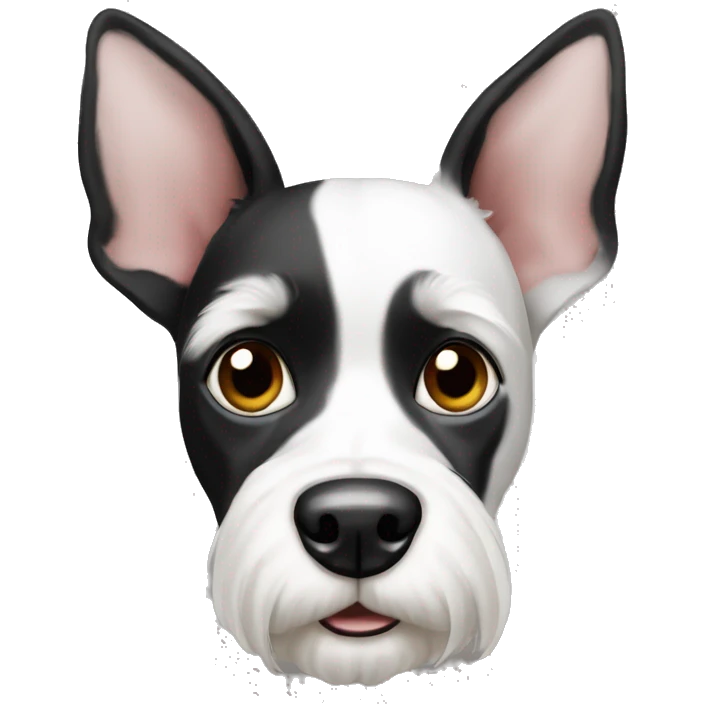 Black and white terrier big ears dog emoji