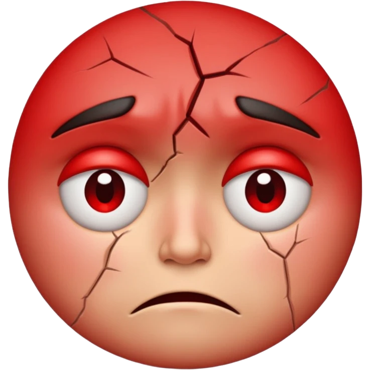 a very sad face that's red, can you make it less human emoji