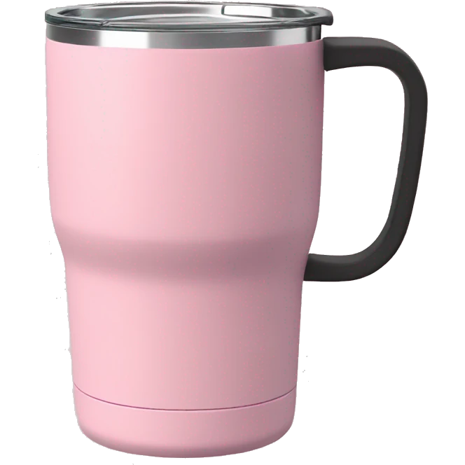 stanley tumbler pink with handle emoji