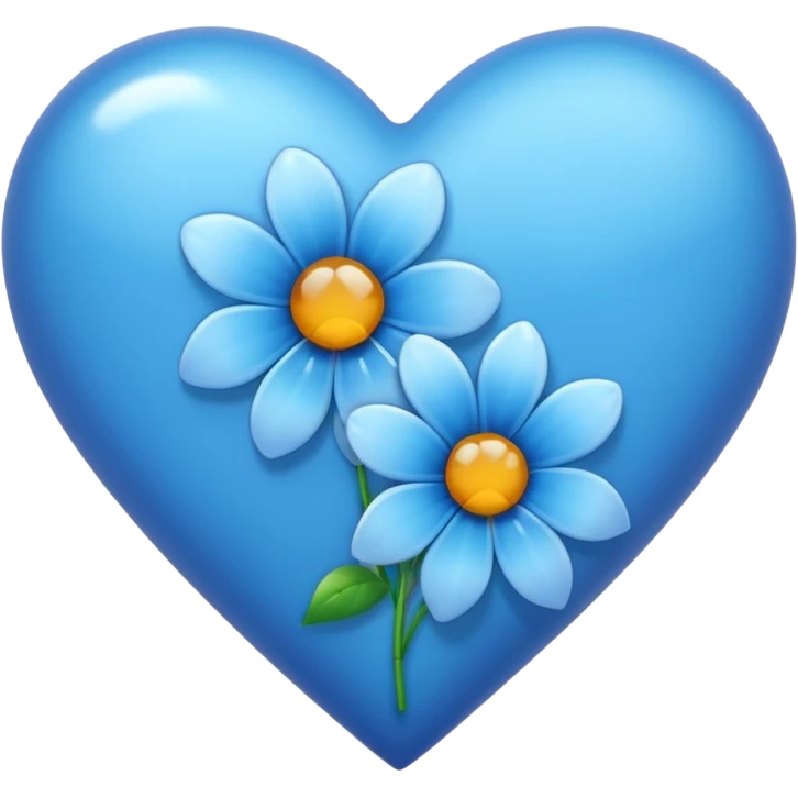 blue heart and a flower emoji