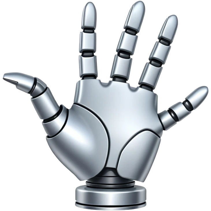robotic hand pointing next emoji