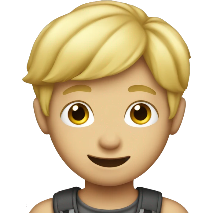 blond boy  enjoy playing  emoji