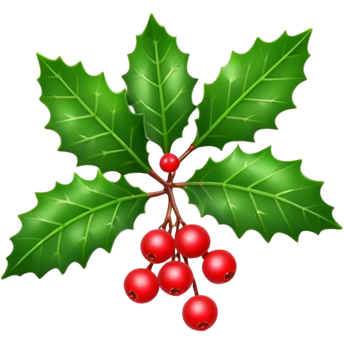 Small Christmas holly emoji