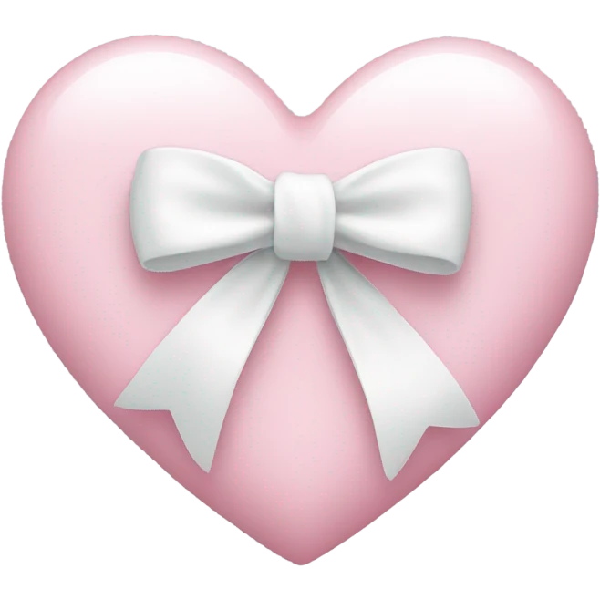 Pastel pink heart with white bow emoji
