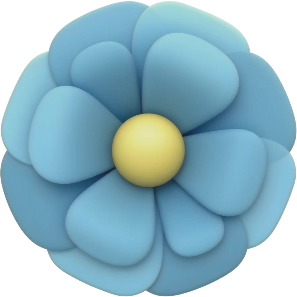 Crema runa flor azul emoji
