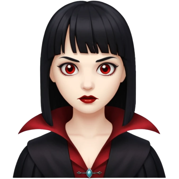 quero a foto de uma vampira com franja de cabelo preto emoji