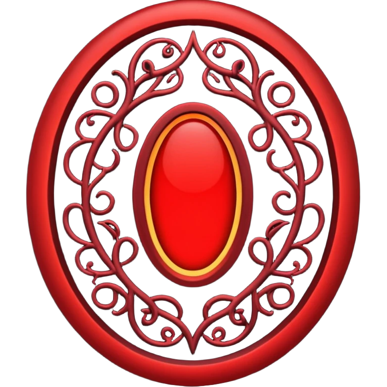 Red glowing oval shaped portal with black vines around it emoji