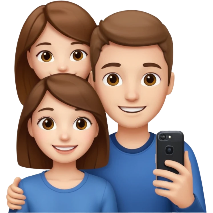 a girl and a boy smiling for a selfie emoji