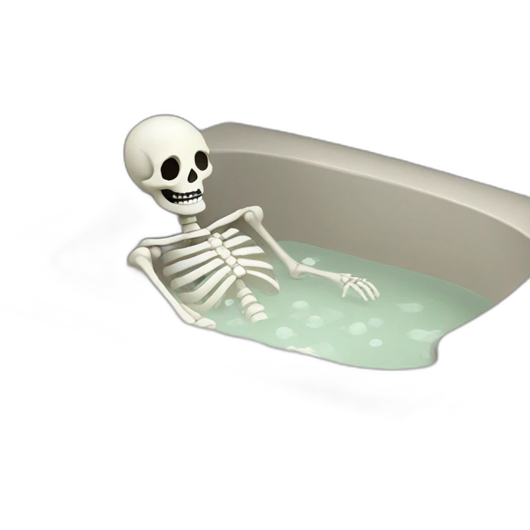 Skeleton in a bathub emoji